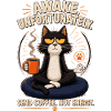 Chat malheureux éveillé : Coffee Zen