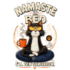 Namaste im Bett Zen-Katze