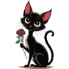 Black Cat Rose T-Shirt