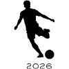Silhouette of footballer in action