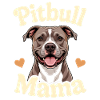 Pitbull Mom Illustration Gift