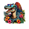 Tropen-Dinosaurier mit Sonnenbrille