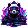 Panda Cyberpunk Gaming Neon