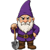 Gnome with spade – purple