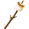 Roasted marshmallow on a stick