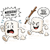 Lustige Marshmallow Verfolgungsjagd Comic 