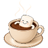 Sweet marshmallow in hot chocolate