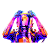 Neon-Astronaut Farbenfrohes Psychedelika