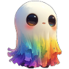 Fantôme arc-en-ciel flippant et mignon