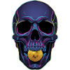 Bitcoin Skull Neon Cyberpunk Crypto Motif