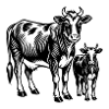 Vache et veau