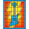 Stained Glass Blue Guitar