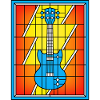 Buntglas-Blaue Gitarre