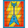 Guitare bleue vitral
