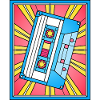 Buntglas-Kassettenbandillustration