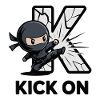 Ninja Kick Through K Logo