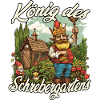 Kleingarten Gartenkönig Gartenzwerg Blumenbeet