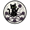 Black cat spook with yarn knot