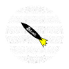 Crypto rocket in the stripe circle