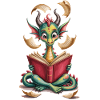 Bücherdrache Drache mit Buch Shirt