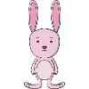 Pastel Pink Bunny Cartoon Character