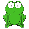 Grenouille émeraude aux yeux écarquillés