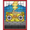 Illustration de Boombox en vitrail