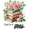 Stack of flowers from books