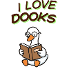 I Love Books Duck Reader Cartoon