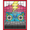 Illustration de Boombox en vitrail