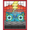 Illustration de Boombox en vitrail