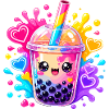Kawaii Bubble Tea Farbexplosion