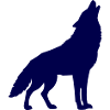 Midnight Blue Wolf Silhouette