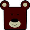 Reddish Brown Bear Head Minimal