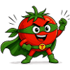Tomato Superhero Comic Motif