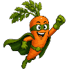 Carrot Superhero Comic Motif
