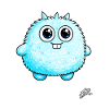 Blue monster with starry eyes