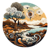 Kreislandschaft Spirale Küstenfarben