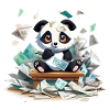 Panda Geldregen am Tisch