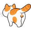 Back View Orange Cat Cartoon