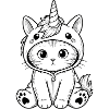 Katzchen Einhorn Hoodie