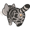 Grau getigerte Cartoonkatze