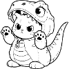 Design câlin de chaton dinosaure