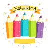 Schulkind 2026 - bunte Buntstifte mit Sternchen