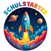 Lustige Bubble Rakete mit Planeten - Schulstarter