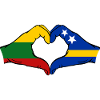 Lithuania Curacao Flag Hands Heart Shape