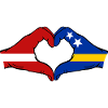 Latvia Curaçao Flag Hands Heart Shape
