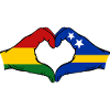 Bolivia Curacao Flag Hands Heart Shape