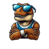 Cooler Dino T-Rex mit Sonnenbrille