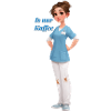 Kaffee-Nurse: Cartoonpflegerin im Dienst